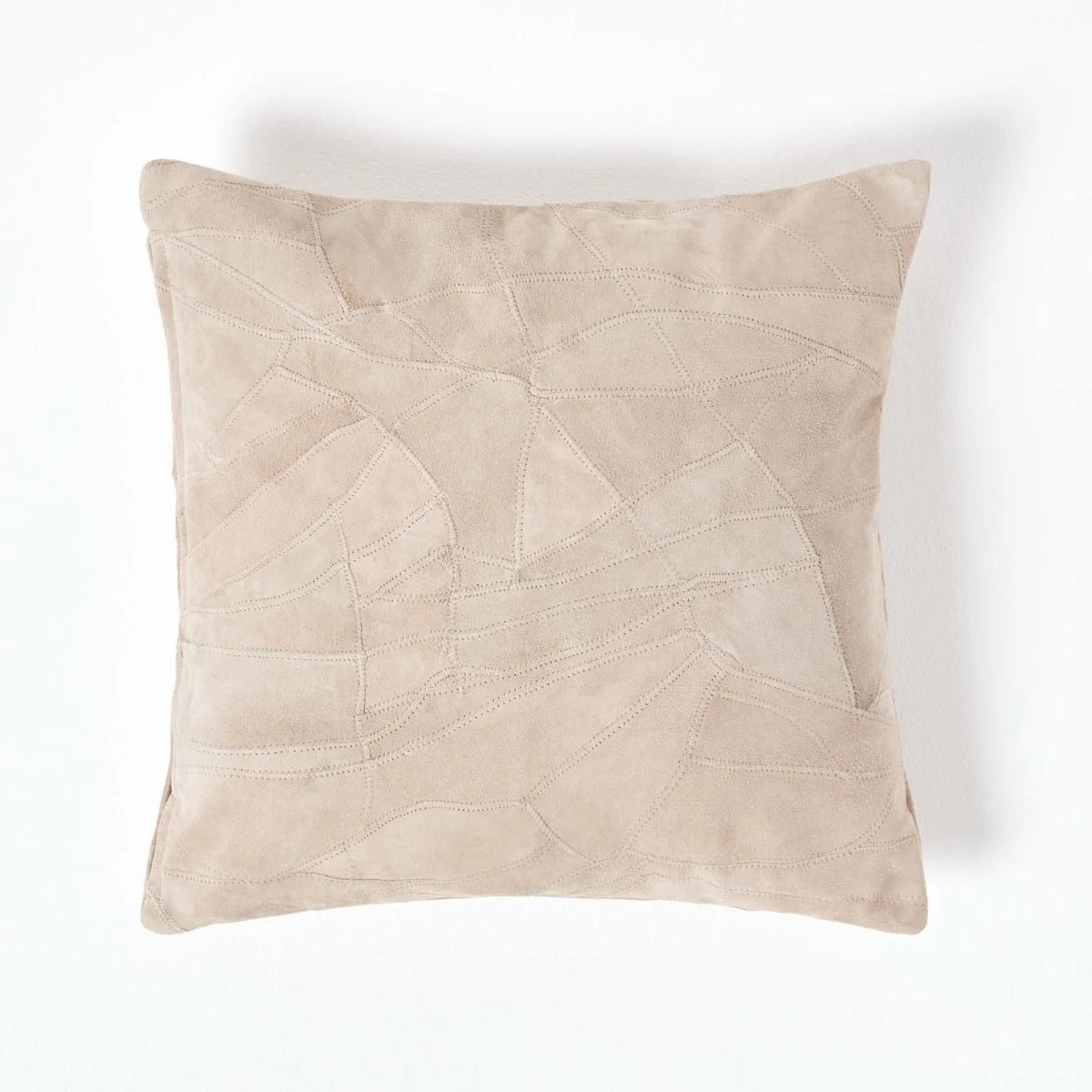 Cream Real Leather Suede Cushion With Feather Filling 3 Cream Real Leather Suede Cushion With Feather Filling