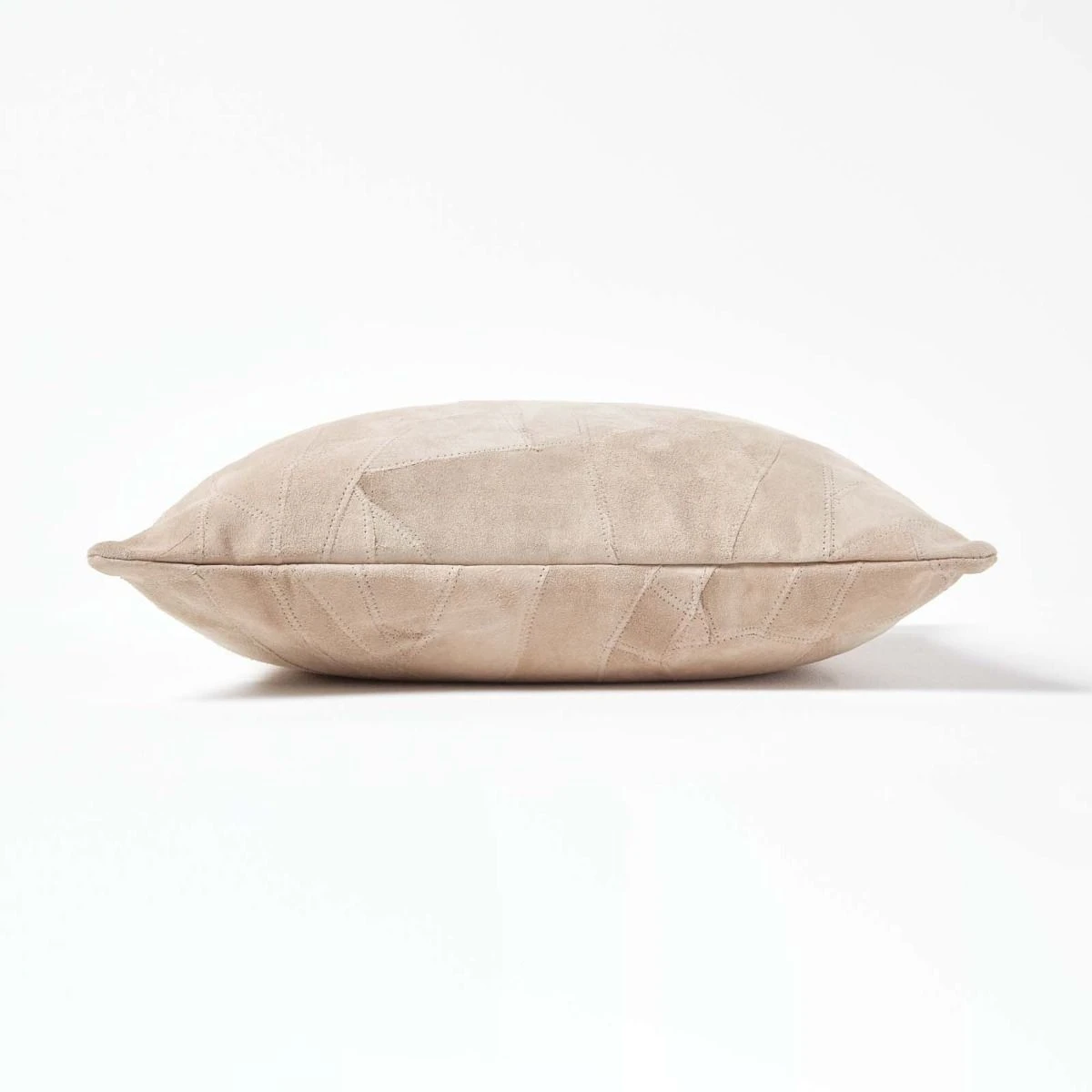 Cream Real Leather Suede Cushion With Feather Filling 4 Cream Real Leather Suede Cushion With Feather Filling - Image 2