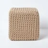Linen Cube Cotton Knitted Pouffe Footstool 1 Linen Cube Cotton Knitted Pouffe Footstool -Best Homeware Store sf1667b 01