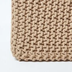 Linen Cube Cotton Knitted Pouffe Footstool 11 Linen Cube Cotton Knitted Pouffe Footstool -Best Homeware Store sf1667b 04