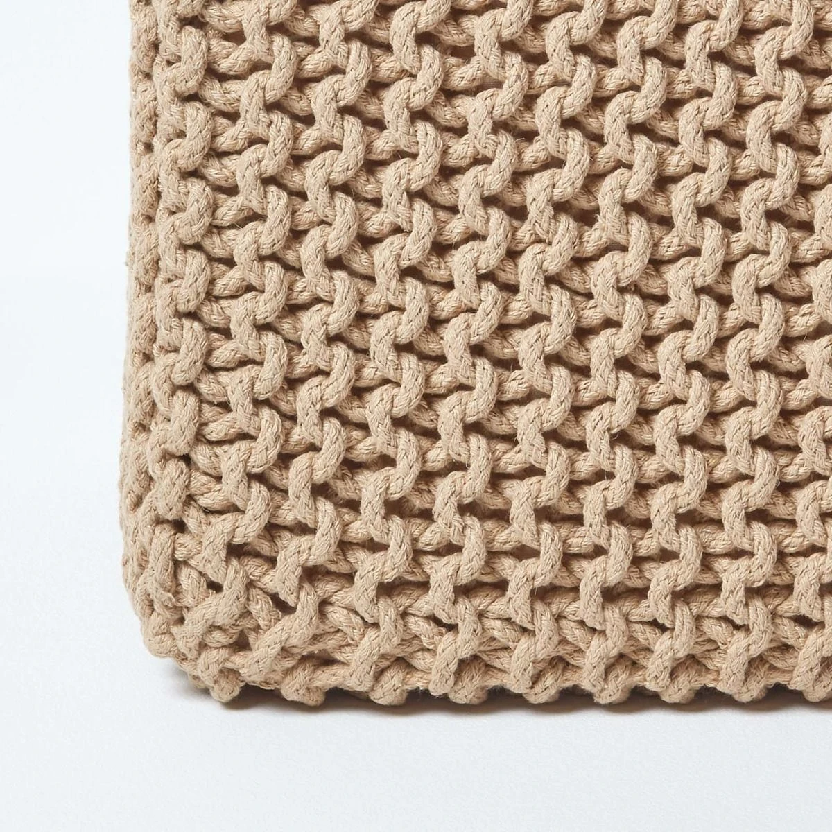 Linen Cube Cotton Knitted Pouffe Footstool 6 Linen Cube Cotton Knitted Pouffe Footstool - Image 4