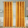 Cotton Rajput Ribbed Mustard Yellow Curtain Pair