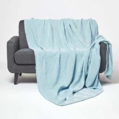 Cotton Halden Chevron Teal Throw