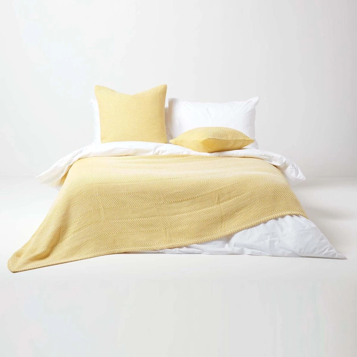 Cotton Halden Chevron Yellow Throw 5 Cotton Halden Chevron Yellow Throw - Image 3