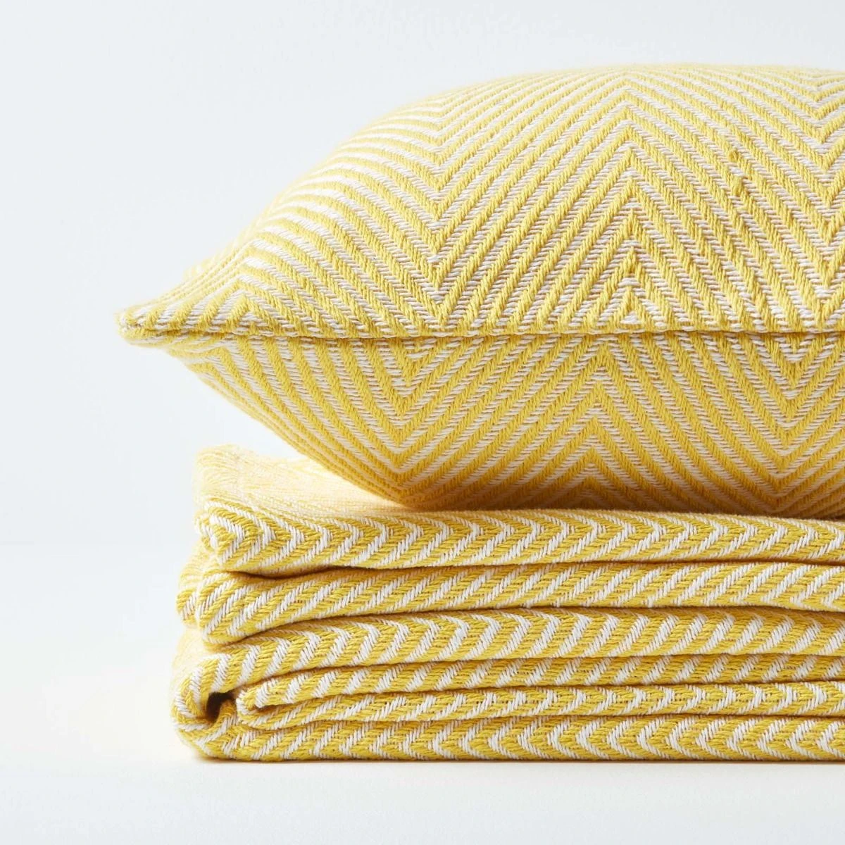 Cotton Halden Chevron Yellow Throw 7 Cotton Halden Chevron Yellow Throw - Image 5