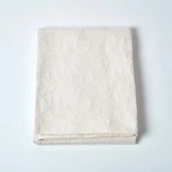 Cream Cotton Rich Floral Metelassé Pattern Bedspread 6 Cream Cotton Rich Floral Metelassé Pattern Bedspread -Best Homeware Store sf1790 2