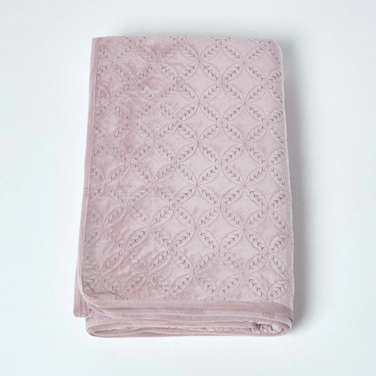 Pink Eternity Rings Geometric Velvet Bedspread, 200 X 200 Cm 4 Pink Eternity Rings Geometric Velvet Bedspread, 200 X 200 Cm - Image 2