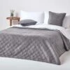 Dark Grey Paragon Diamond Geometric Velvet Bedspread, 200 X 200 Cm 2 Dark Grey Paragon Diamond Geometric Velvet Bedspread, 200 X 200 Cm -Best Homeware Store sf1851a 01