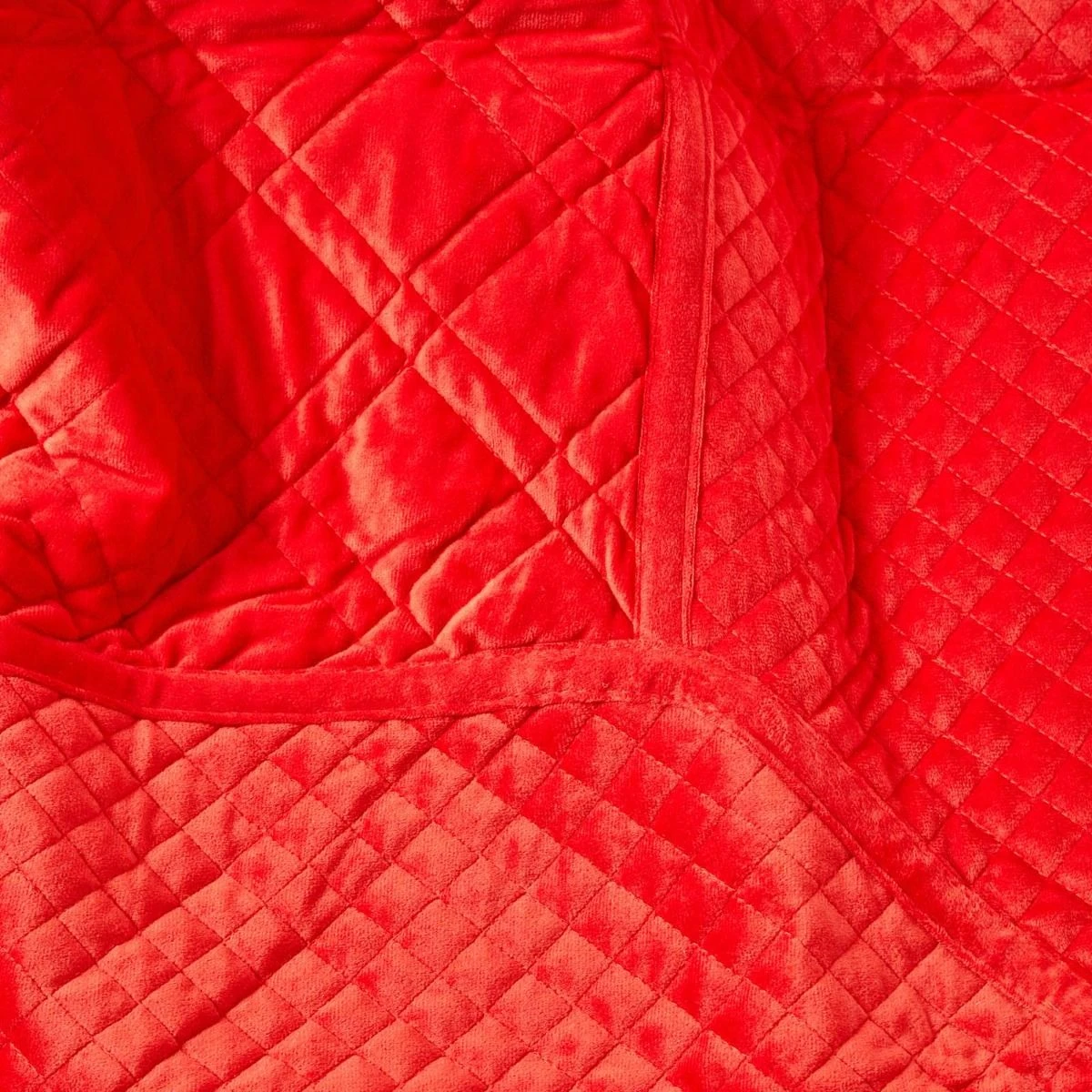 Burnt Orange Paragon Diamond Geometric Velvet Bedspread 5 Burnt Orange Paragon Diamond Geometric Velvet Bedspread - Image 3