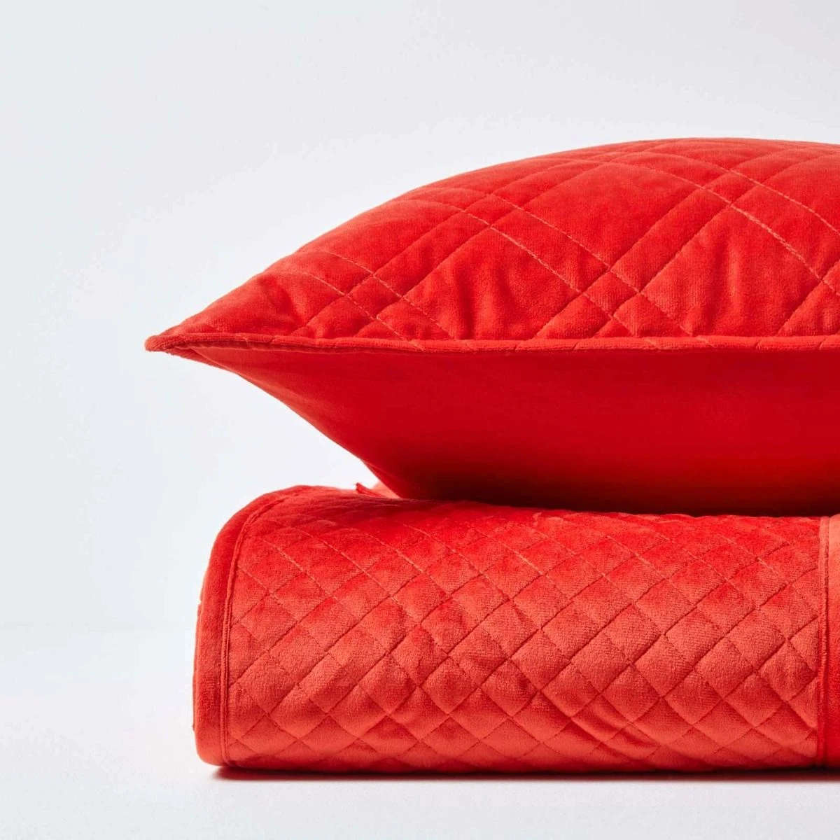 Burnt Orange Paragon Diamond Geometric Velvet Bedspread 6 Burnt Orange Paragon Diamond Geometric Velvet Bedspread - Image 4