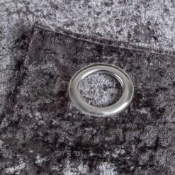 Dark Grey Luxury Crushed Velvet Lined Eyelet Curtain Pair 7 Dark Grey Luxury Crushed Velvet Lined Eyelet Curtain Pair -Best Homeware Store sf1871 eyelet