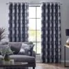 Charcoal Enchanted Forest Eyelet Curtain Pair