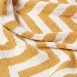 Mustard Chevron Cotton Knitted Throw 13 Mustard Chevron Cotton Knitted Throw -Best Homeware Store sf1949 4