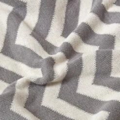 Grey Chevron Cotton Knitted Throw 12 Grey Chevron Cotton Knitted Throw -Best Homeware Store sf1950 4