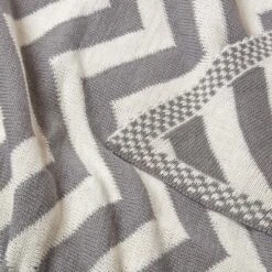 Grey Chevron Cotton Knitted Throw 13 Grey Chevron Cotton Knitted Throw -Best Homeware Store sf1950 5