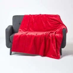 Red Velvet Quilted Throw