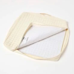 Cream Quilted Cotton Armchair Booster Cushion Cover 12 Cream Quilted Cotton Armchair Booster Cushion Cover -Best Homeware Store sf2059b 2