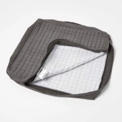 Grey Quilted Faux Suede Armchair Booster Cushion Cover 12 Grey Quilted Faux Suede Armchair Booster Cushion Cover -Best Homeware Store sf2059g 2