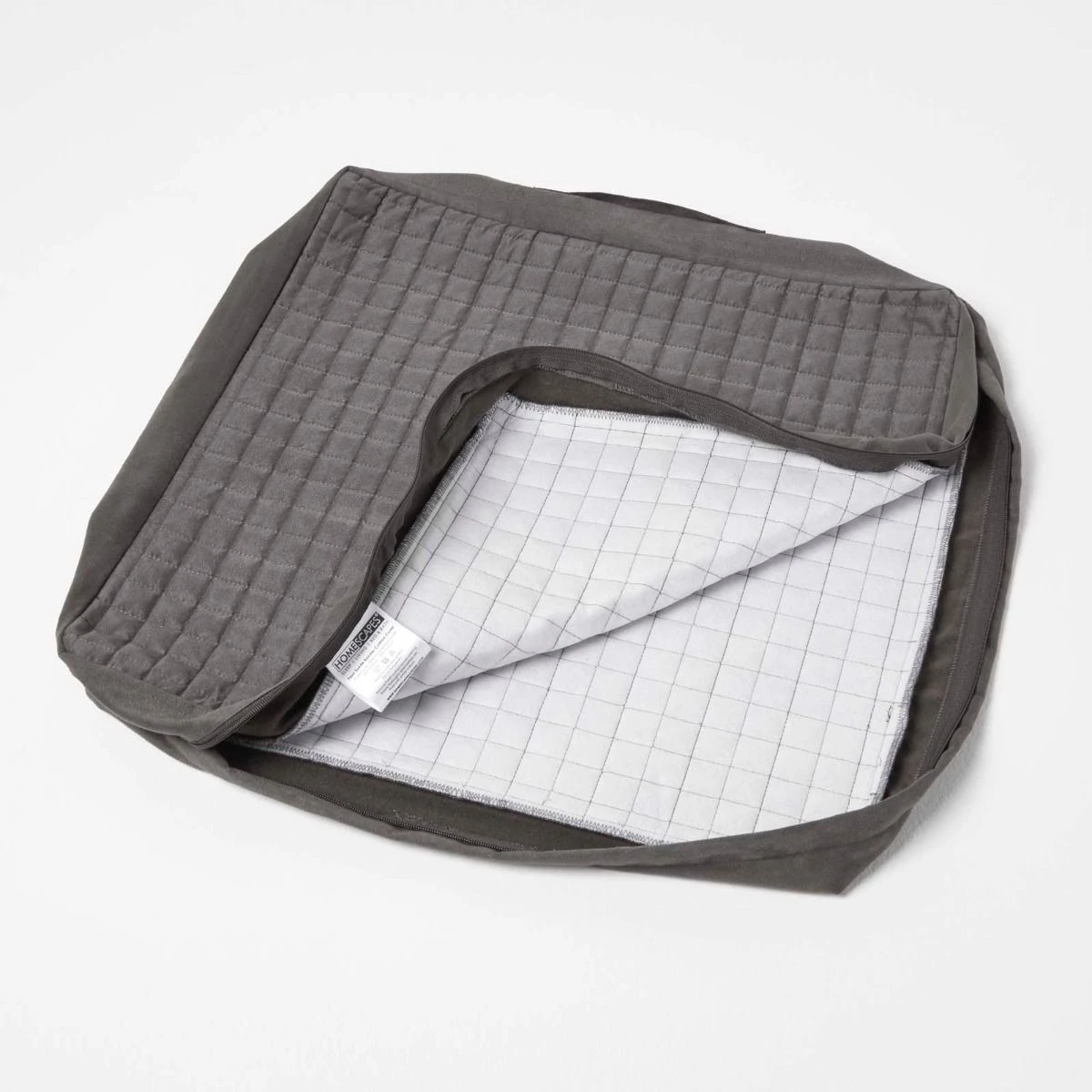 Grey Quilted Faux Suede Armchair Booster Cushion Cover 5 Grey Quilted Faux Suede Armchair Booster Cushion Cover - Image 3