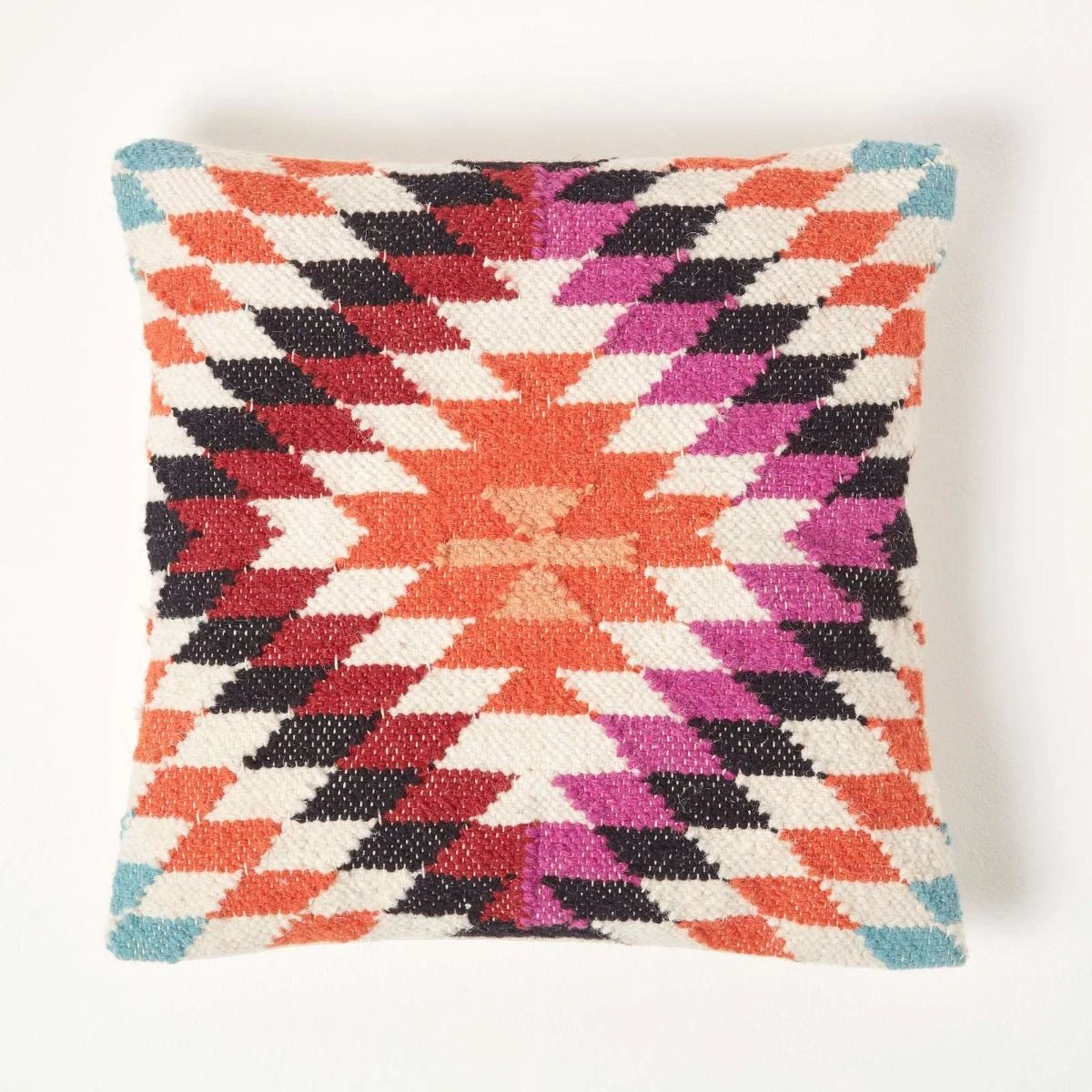 Manila Handwoven Kilim Cushion With Feather Filling, 45 X 45 Cm 3 Manila Handwoven Kilim Cushion With Feather Filling, 45 X 45 Cm