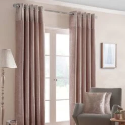 Blush Pink Nova Eyelet Curtain Pair