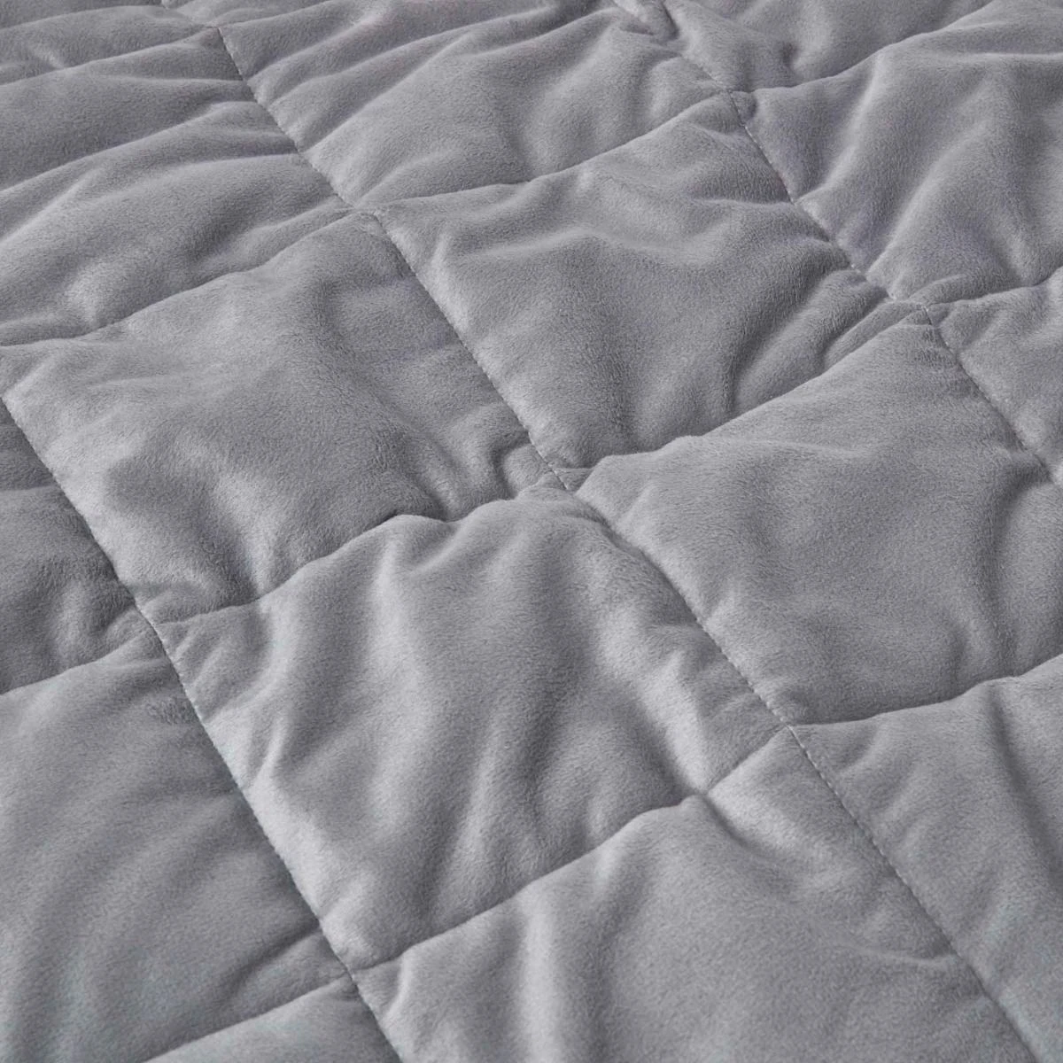 Weighted Blanket - Grey Quilted Cotton & Faux Velvet 8 Weighted Blanket - Grey Quilted Cotton & Faux Velvet - Image 6