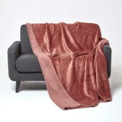 Blush Pink Soft Velvet Fleece Throw