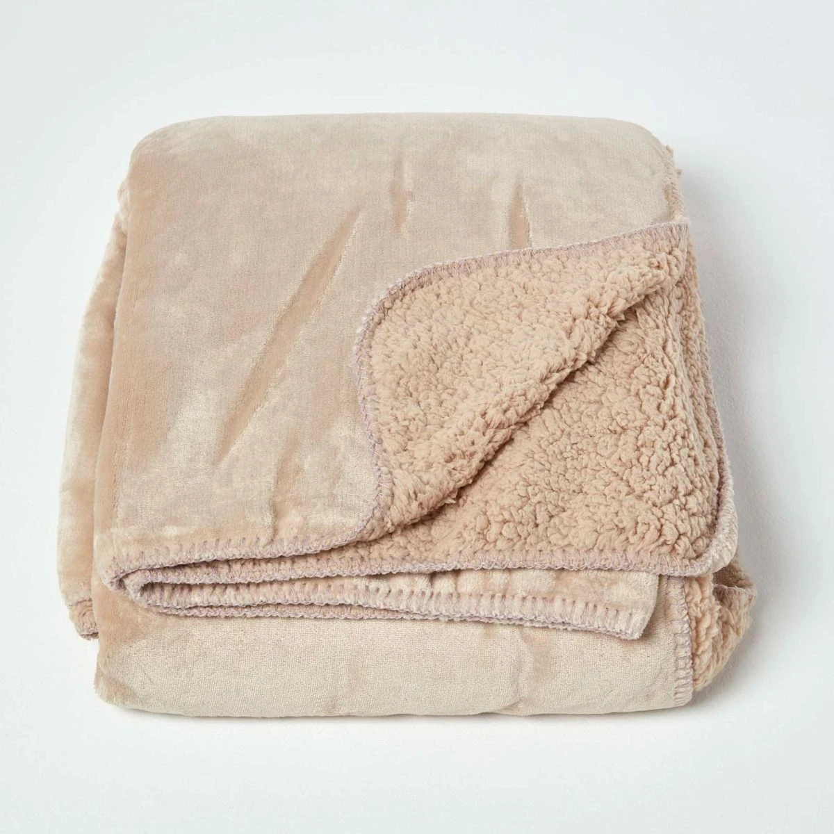 Natural Taupe Soft Velvet Fleece Throw 5 Natural Taupe Soft Velvet Fleece Throw - Image 3