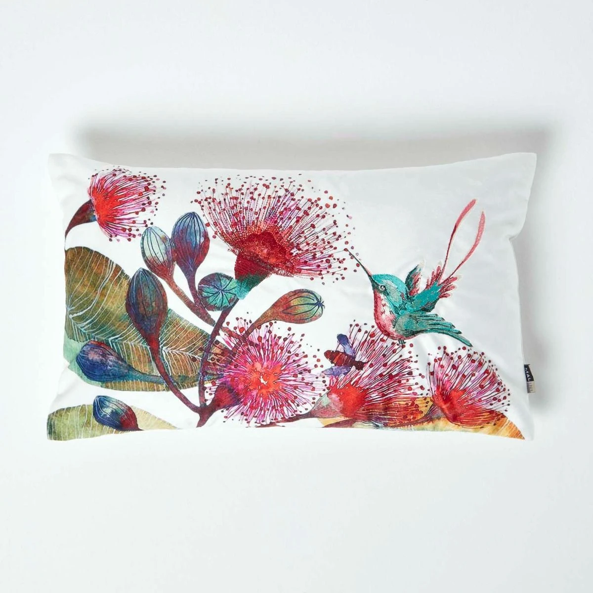 Hummingbird Filled Embroidered Cushion, 30 X 50 Cm 3 Hummingbird Filled Embroidered Cushion, 30 X 50 Cm