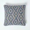 Woven Ikat Blue Filled Cushion, 43 X 43 Cm 2 Woven Ikat Blue Filled Cushion, 43 X 43 Cm -Best Homeware Store sf2144 1