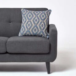 Woven Ikat Blue Filled Cushion, 43 X 43 Cm 9 Woven Ikat Blue Filled Cushion, 43 X 43 Cm -Best Homeware Store sf2144 3