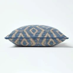 Woven Ikat Blue Filled Cushion, 43 X 43 Cm 10 Woven Ikat Blue Filled Cushion, 43 X 43 Cm -Best Homeware Store sf2144 4