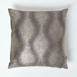 Metallic Silver Grey Filled Cushion, 50 X 50 Cm