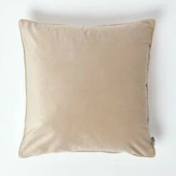Soft Taupe Velvet Filled Cushion, 50 X 50 Cm