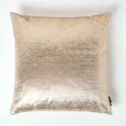 Metallic Gold Filled Cushion, 56 X 56 Cm
