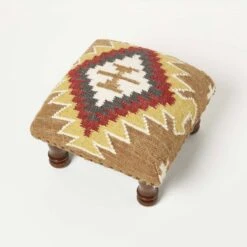 Jaipur Handwoven Kilim Footstool