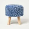 Willow Macrame Blue Footstool 1 Willow Macrame Blue Footstool -Best Homeware Store sf2172b 1