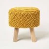 Willow Macrame Yellow Footstool