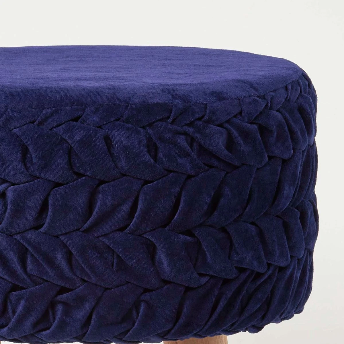 Lyla Blue Pleated Velvet Footstool, 40 Cm Tall 6 Lyla Blue Pleated Velvet Footstool, 40 Cm Tall - Image 4