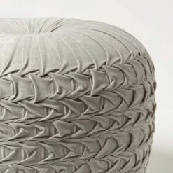 Grace Pleated Velvet Grey Pouffe 11 Grace Pleated Velvet Grey Pouffe -Best Homeware Store sf2174b 4