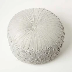 Grace Pleated Velvet Grey Pouffe 12 Grace Pleated Velvet Grey Pouffe -Best Homeware Store sf2174b 5