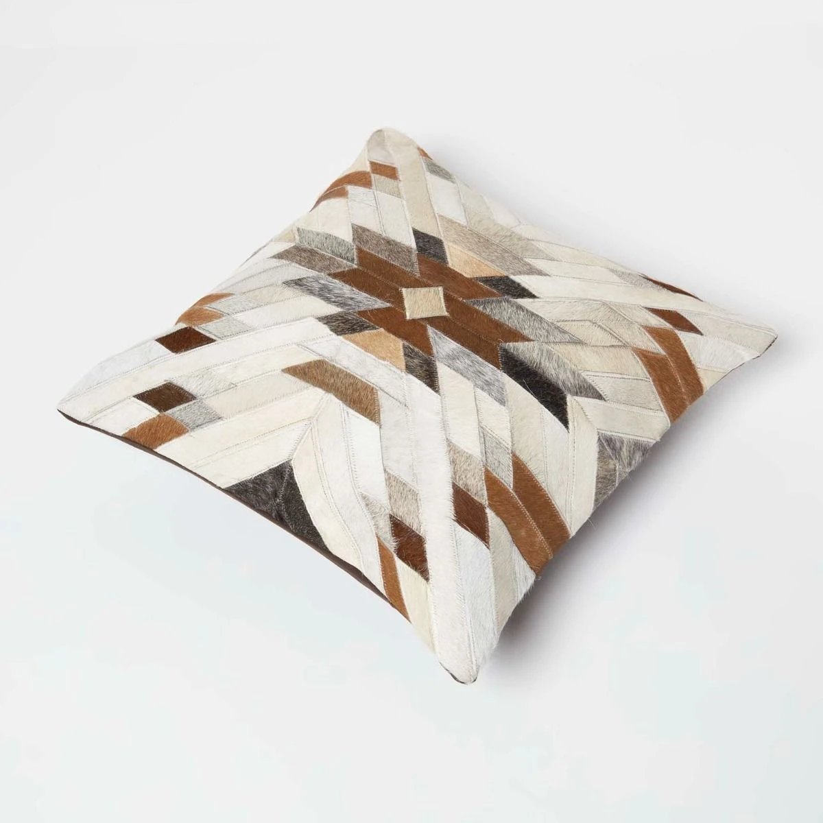 Geometric Star Brown & Cream Leather Cushion 45 X 45 Cm 7 Geometric Star Brown & Cream Leather Cushion 45 X 45 Cm - Image 5