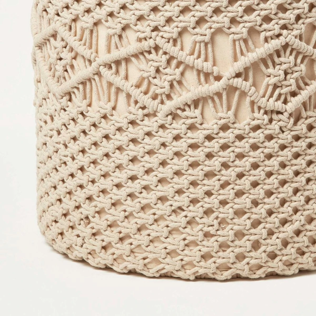 Astrid Natural Macrame Pouffe, 42 Cm Tall 5 Astrid Natural Macrame Pouffe, 42 Cm Tall - Image 3