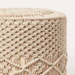 Astrid Natural Macrame Pouffe, 42 Cm Tall 10 Astrid Natural Macrame Pouffe, 42 Cm Tall -Best Homeware Store sf2191 4