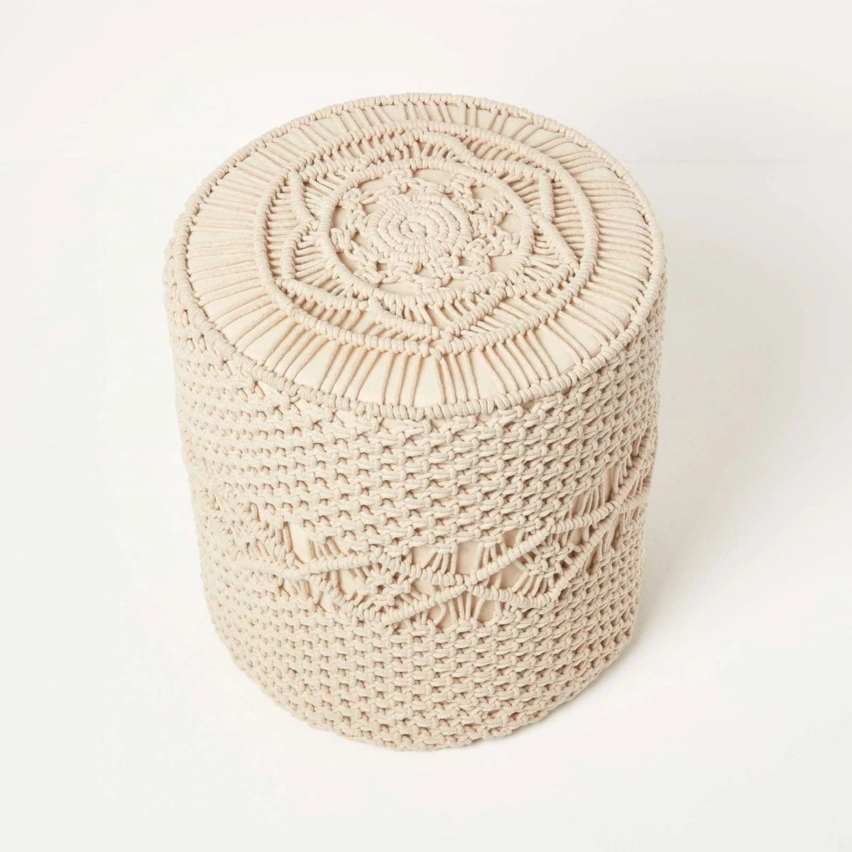 Astrid Natural Macrame Pouffe, 42 Cm Tall 7 Astrid Natural Macrame Pouffe, 42 Cm Tall - Image 5