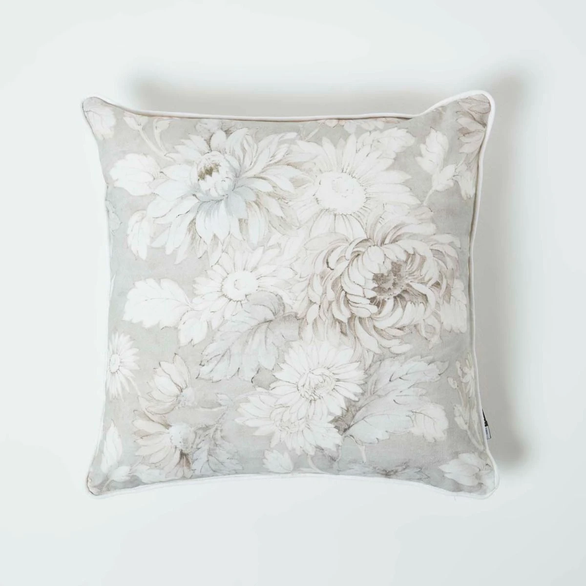 Taupe Floral & Stripe Reverse Filled Cushion 45 X 45 Cm 3 Taupe Floral & Stripe Reverse Filled Cushion 45 X 45 Cm