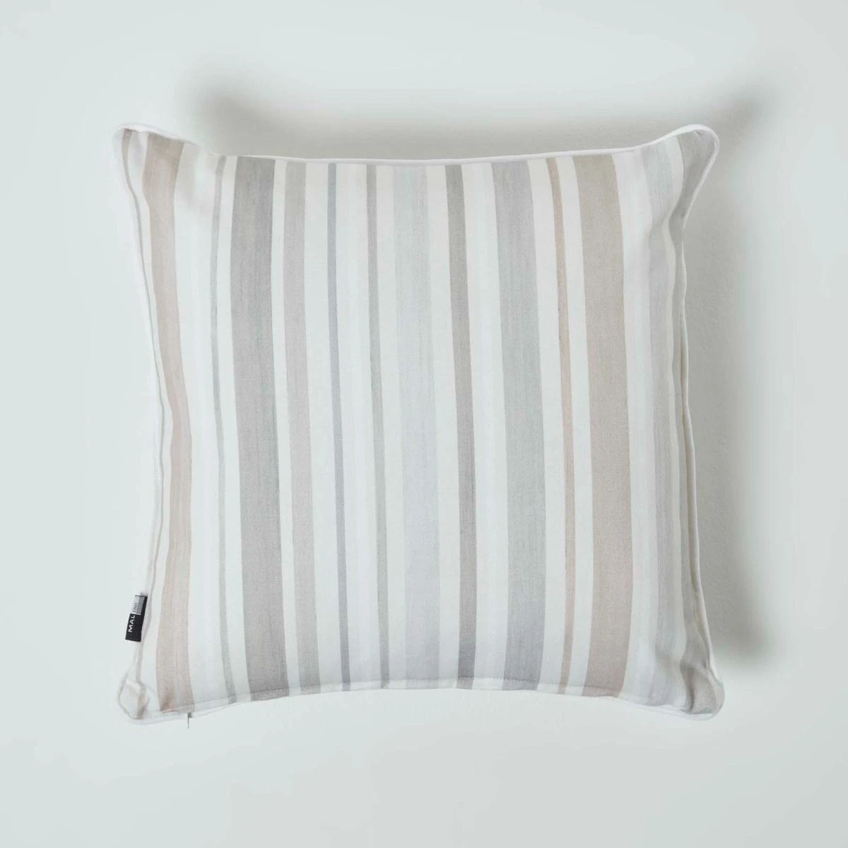 Taupe Floral & Stripe Reverse Filled Cushion 45 X 45 Cm 4 Taupe Floral & Stripe Reverse Filled Cushion 45 X 45 Cm - Image 2