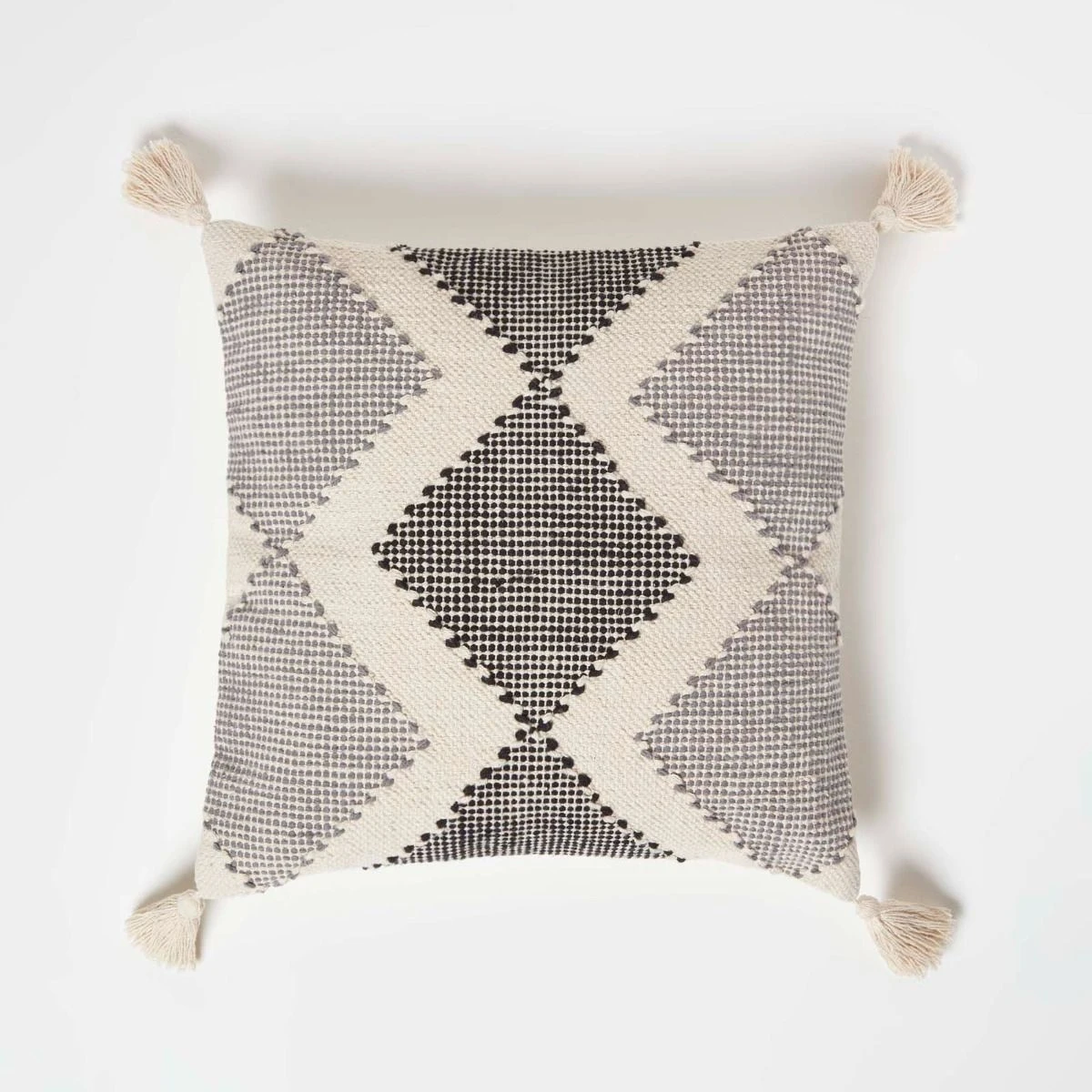 Malmo Handwoven Textured Grey & Black Cushion 45 X 45 Cm 3 Malmo Handwoven Textured Grey & Black Cushion 45 X 45 Cm