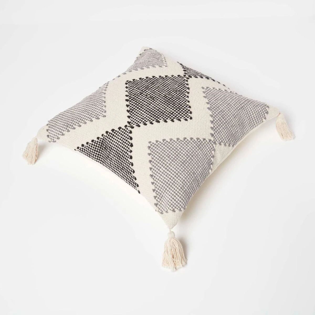 Malmo Handwoven Textured Grey & Black Cushion 45 X 45 Cm 7 Malmo Handwoven Textured Grey & Black Cushion 45 X 45 Cm - Image 5