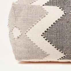 Malmo Handwoven Textured Grey & Black Pouffe Bean Cube 10 Malmo Handwoven Textured Grey & Black Pouffe Bean Cube -Best Homeware Store sf2225 3